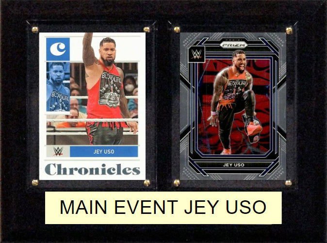 WWE Main Event Jey Uso Topps Panini Plaque 2 Card Plaque 6x8