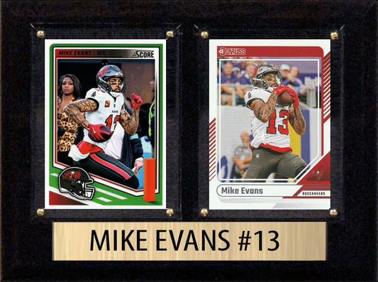Mike Evans Score Donruss 2025 2 Card 6" x 8" Plaque Tampa Bay Buccaneers