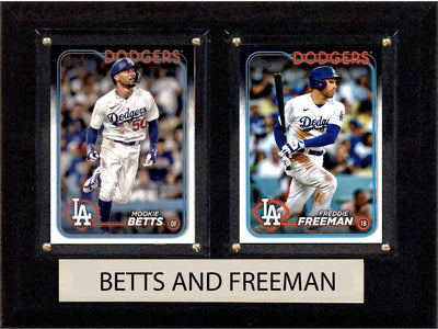 Mookie Betts and Freddie Freeman Dodgers 2024 Topps Card Plaque 6x8