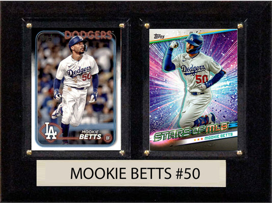 Mookie Betts LA Dodgers 2024 Topps Stars MLB Card Plaque 6x8