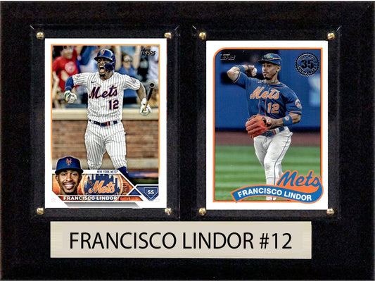 Francisco Lindor New York Mets  2024 Topps Card Plaque 6x8
