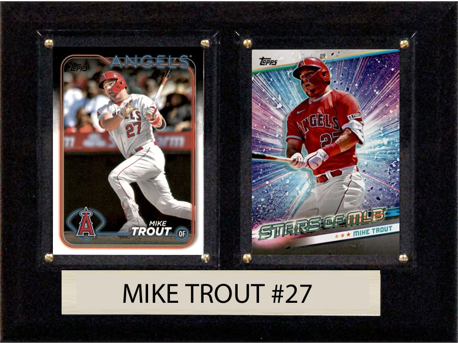 Mike Trout LA Angels 2024 Topps Card Plaque 6x8
