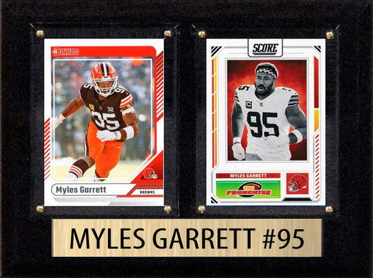 Myles Garrett Score Donruss 2025 2 Card 6" x 8" Plaque Cleveland Browns