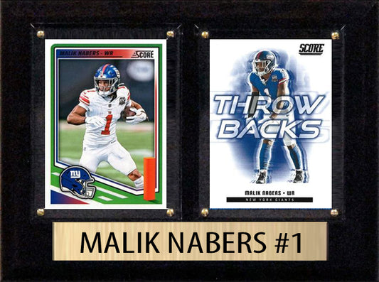 Malik Nabers Score Donruss 2025 2 Card 6" x 8" Plaque New York Giants