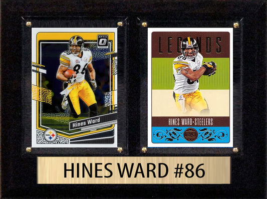 Hines Ward Score Donruss 2025 2 Card 6" x 8" Plaque Pittsburgh Steelers