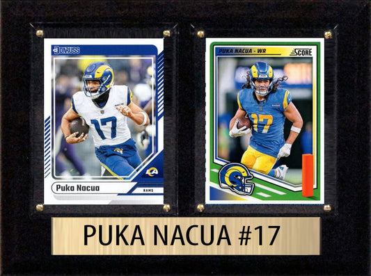 Puka Nacua Score Donruss 2025 2 Card 6" x 8" Plaque Los Angeles Rams