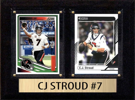 CJ Stroud Score Donruss 2025 2024 2 Card 6" x 8" Plaque Houston Texans