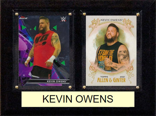 WWE Kevin Owens Plaque 2 Card  Topps Panini Plaque 6x8