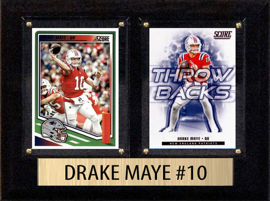 Drake Maye Score Donruss 2025 2 Card 6" x 8" Plaque New England Patriots
