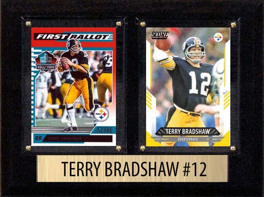 Terry Bradshaw Score Donruss 2025 2 Card 6" x 8" Plaque Pittsburgh Steelers