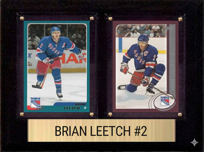 Brian Leetch New York Rangers Fan Gift Plaque 6x8 2 Cards Upper Deck 2024 2025 2026