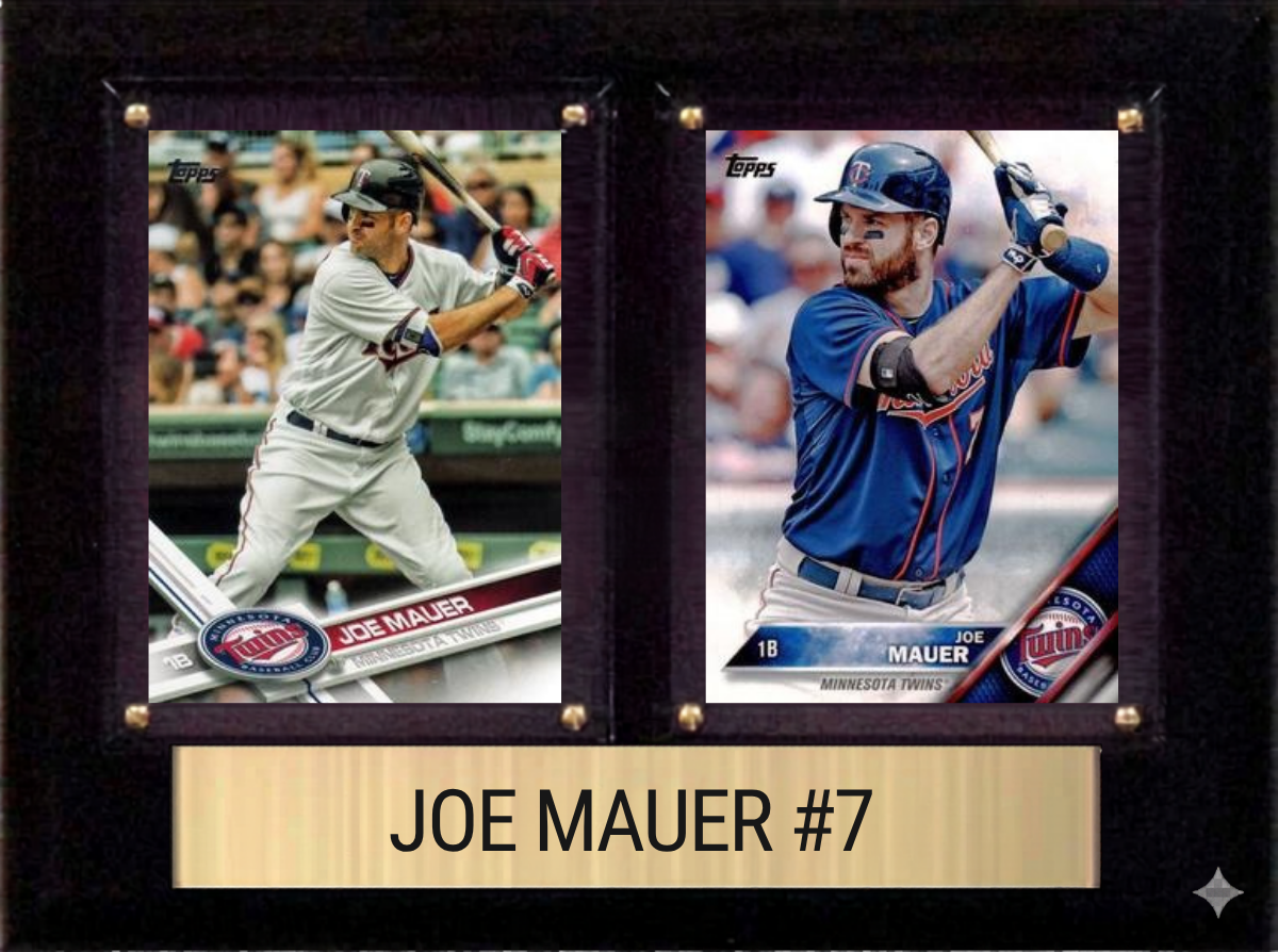 Joe Mauer Minnesota Twins Hall of Fame Fan Gift Plaque 6x8 2 Cards