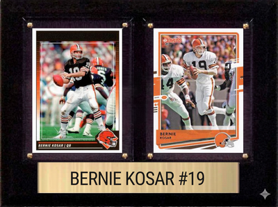 Bernie Kosar Cleveland Browns Fan Gift Plaque 6x8 2 Cards Prizm, Donruss, Score 2024 2025 2026