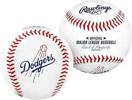 Rawlings MLB Los Angeles Dodgers Team Logo Baseball, White - Great For Autographs - Jarden