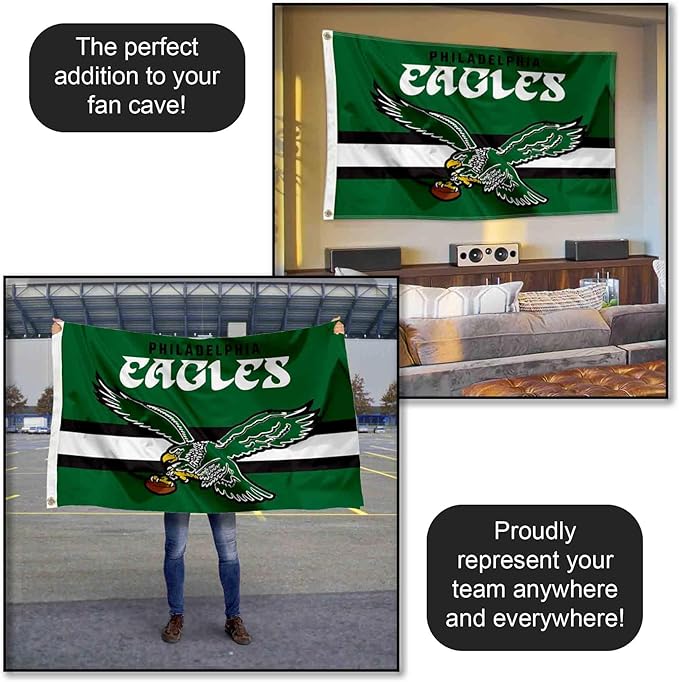 Philadelphia Eagles Throwback Vintage Retro 3x5 Banner Flag WinCraft