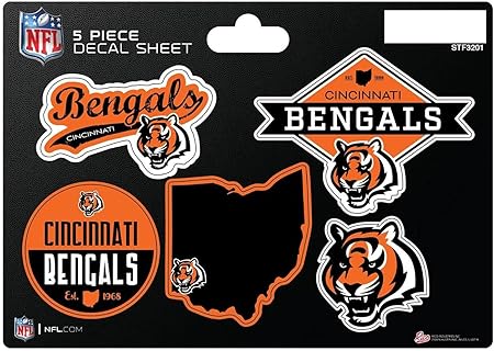 NFL 5-Pc Sticker Sheet - All Football Teams - Rico Industries - Car Wall Decal - PERFECT GIFT