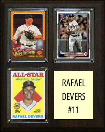 Rafael  Devers 11 3 Card Plaque Topps Bowman 2023 2024 Boston Red Sox