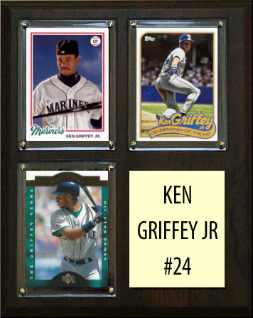 Ken Griffey Jr 24 3 Card Plaque Topps Bowman 2023 2024 Seattle Mariners