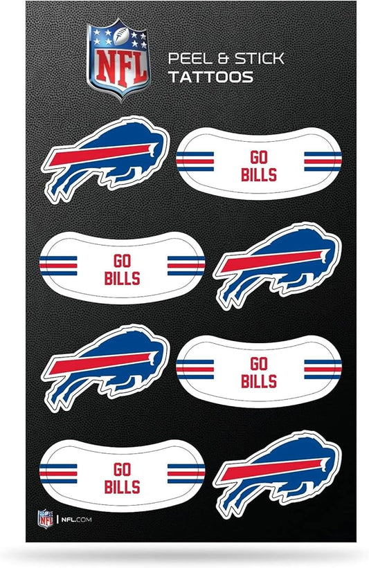 Buffalo Bills NFL Footbal Peel & Stick Temporary Tattoos - Eye Black - Game Day