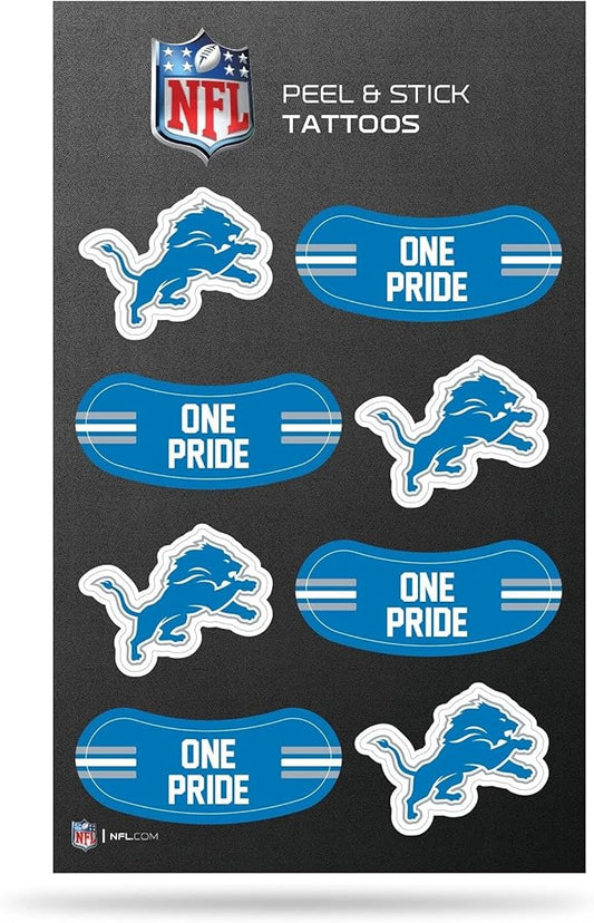 Detroit Lions NFL Footbal Peel & Stick Temporary Tattoos - Eye Black - Game Day - One Pride