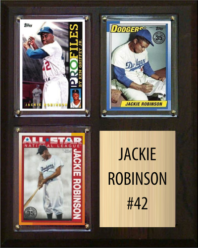 Jackie Robinson Brooklyn Dodgers HOF Fan Gift Plaque 8x10 3 Cards Topps Donruss Panini 2024 2025 2026