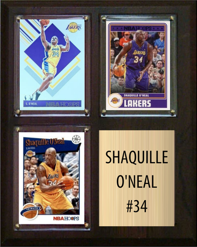 Shaquille O'Neal Los Angeles Lakers HOF Fan Gift Plaque 8x10 3 Cards Topps Donruss Panini 2024 2025 2026