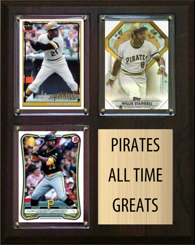 Pittsburgh Pirates All-Time Greats Fan Cave Plaque 8x10 3 Cards Topps Bowman 2024 2025 2026