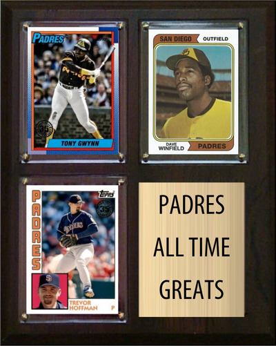San Diego Padres All-Time Greats Fan Cave Plaque 8x10 3 Cards Topps Bowman 2024 2025 2026