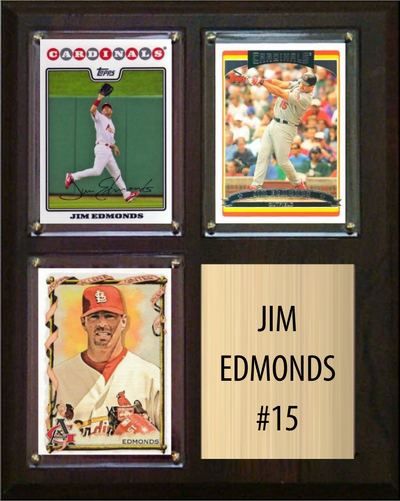 Jim Edmonds St. Louis Cardinals Fan Gift Plaque 8x10 3 Cards Topps, Bowman 2024 2025 2026