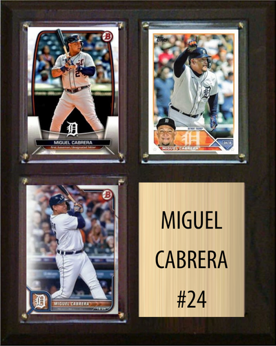 Miguel Cabrera Detroit Tigers Fan Gift Plaque 8x10 3 Cards Topps Donruss Panini 2024 2025 2026