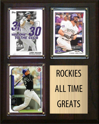 Colorado Rockies All-Time Greats Fan Cave Plaque 8x10 3 Cards Topps Bowman 2024 2025 2026