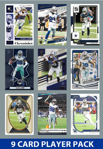 CeeDee Lamb 9 Card Player Pack 2023 2024 2025 Donruss Panini Score Dallas Cowboys