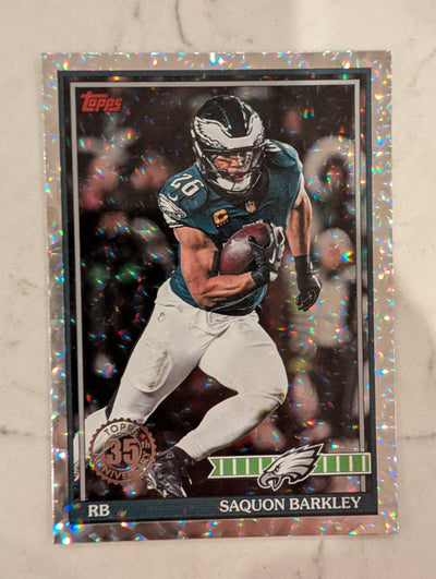 Saquon Barkley 91TF-19 2026 Topps Football 1991 Topps Mega Box Crackle Foil
