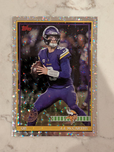 J.J. McCarthy 91TF-41 2026 Topps Football 1991 Topps Mega Box Crackle Foil