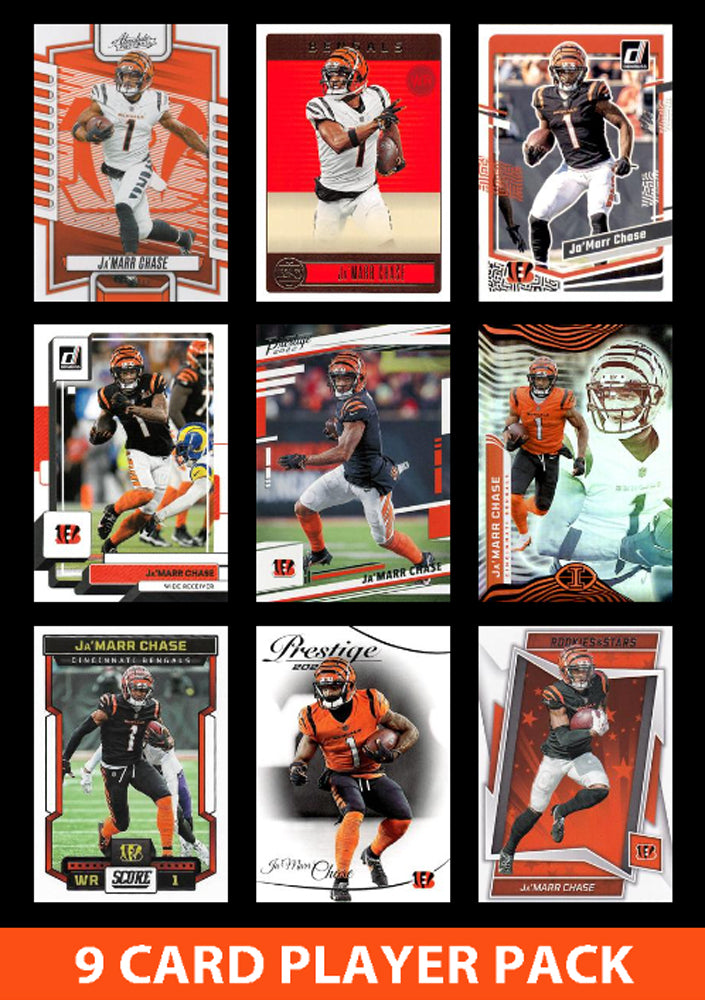 Ja'Maar Chase 9 Card Player Pack 2023 2024 2025 Donruss Panini Score Cincinnati Bengals