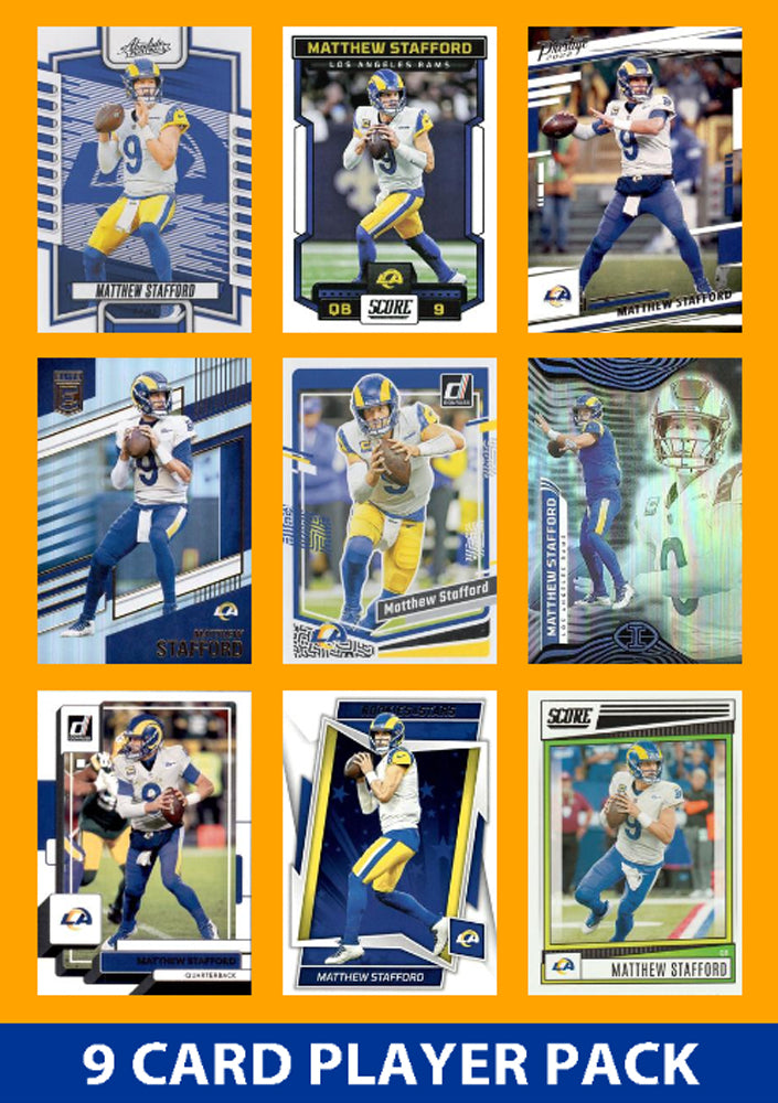 Matthew Stafford 9 Card Player Pack 2023 2024 2025 Donruss Panini Score LA Rams