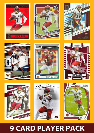 Terry McLaurin 9 Card Player Pack 2023 2024 2025 Donruss Panini Score Washington Commanders