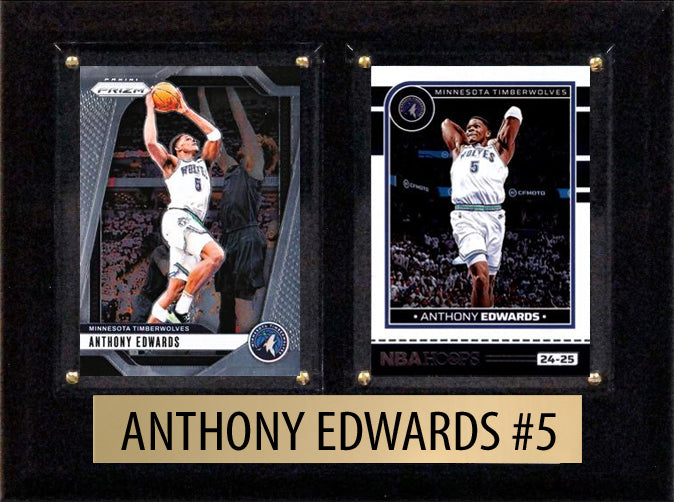 Anthony Edwards Minnesota TimberWolves 2025 2024 2023 Donruss Hoops Card Plaque 6x8