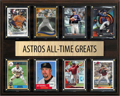 Houston Astros All Time Greats Legends Plaque 8 Cards Jose Altuve Correa Bagwell Biggio