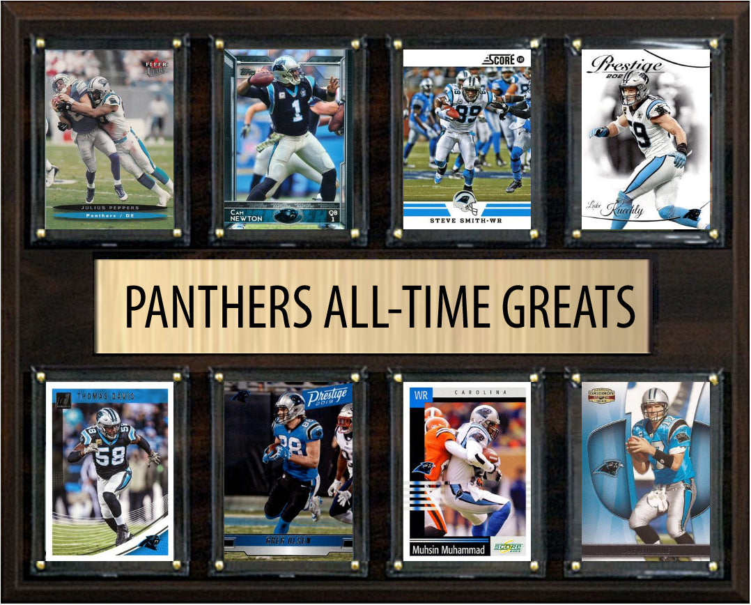 Carolina Panthers All Time Greats Legends Plaque 8 Cards Cam Newton Luke Kuechly