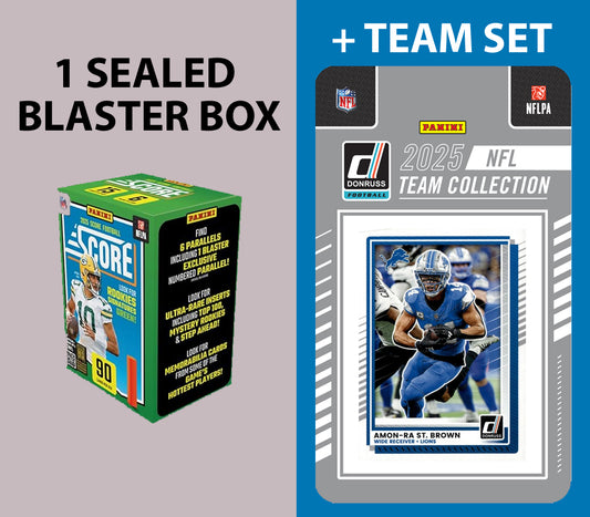 2025 SCORE Blaster Box + 2025 Donruss Team Set Detroit Lions - Jared Goff Amon-Ra