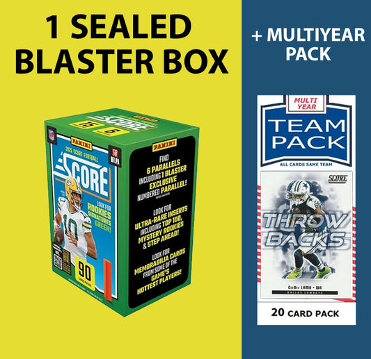 2025 SCORE Dallas Cowboys Gift Pack - Sealed Blaster Box + Multiyear Team Pack CeeDee Lamb