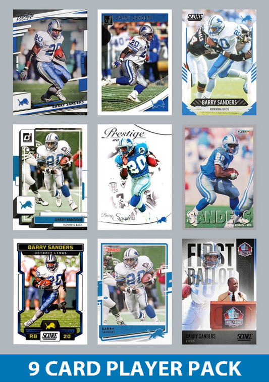 Barry Sanders 9 Card Legend  Pack 2024 2025 Donruss Topps Panini Score Detroit Lions