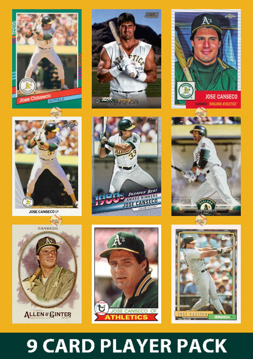 Jose Canseco Oakland A’s 9 Card Legend Pack Topps Bowman