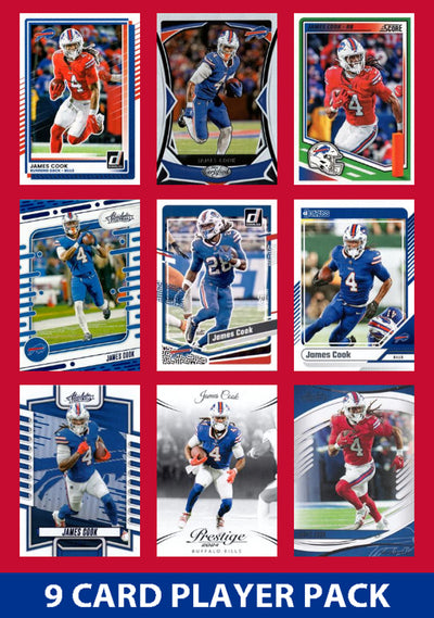 James Cook 9 Card Player Pack 2024 2025 Donruss Panini Score Buffalo Bills