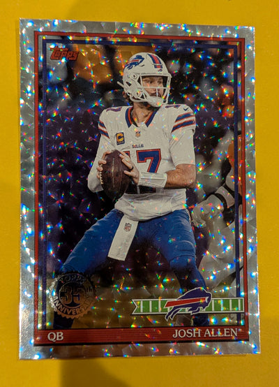2026 Topps Football Josh Allen 1991 Topps Football #91TF-11 Mega Box Crackle Foil