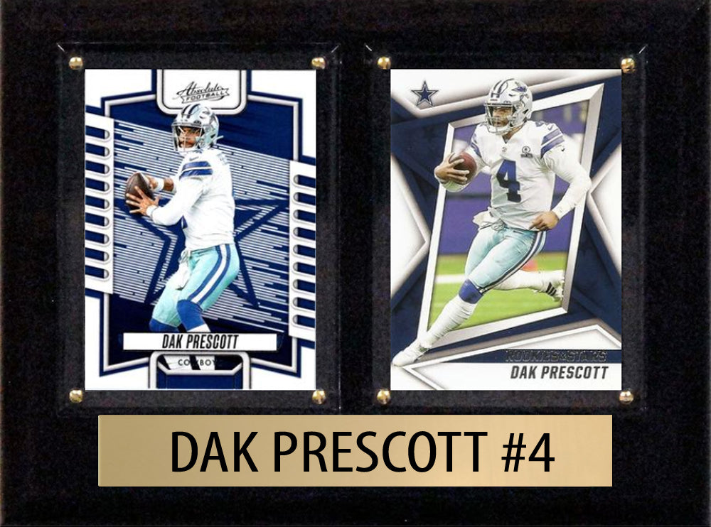 Dak Prescott Score Donruss 2022 2023 2 Card 6" x 8" Plaque Dallas Cowboys