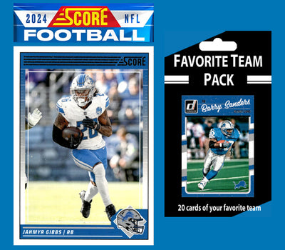 2024 SCORE NFL Detroit Lions Team Set Jahmyr Gibbs Amon Ra + 20 Card Pack Barry Sanders
