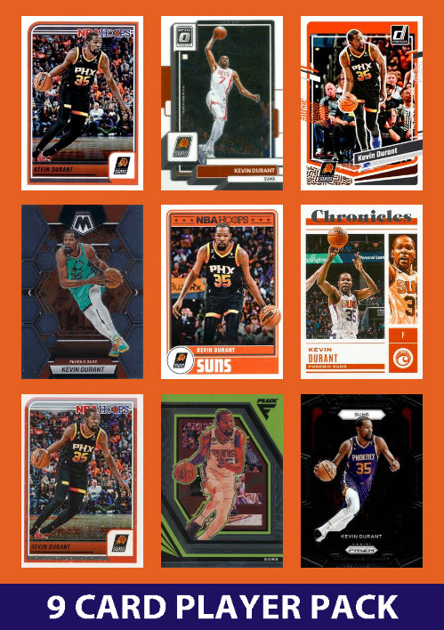 Kevin Durant 9 Card Player Pack 2023-24 Hoops Donruss Panini Phoenix Suns