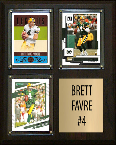Brett Favre 3 Card Plaque Donruss Fleer Topps 2025 2024 Green Bay Packers